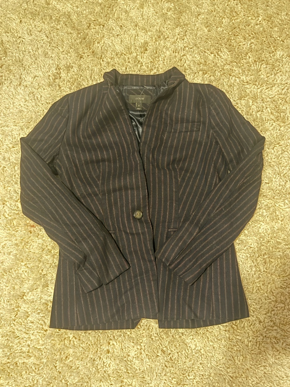 J. Crew Black Blazer with Brown Pinstripes